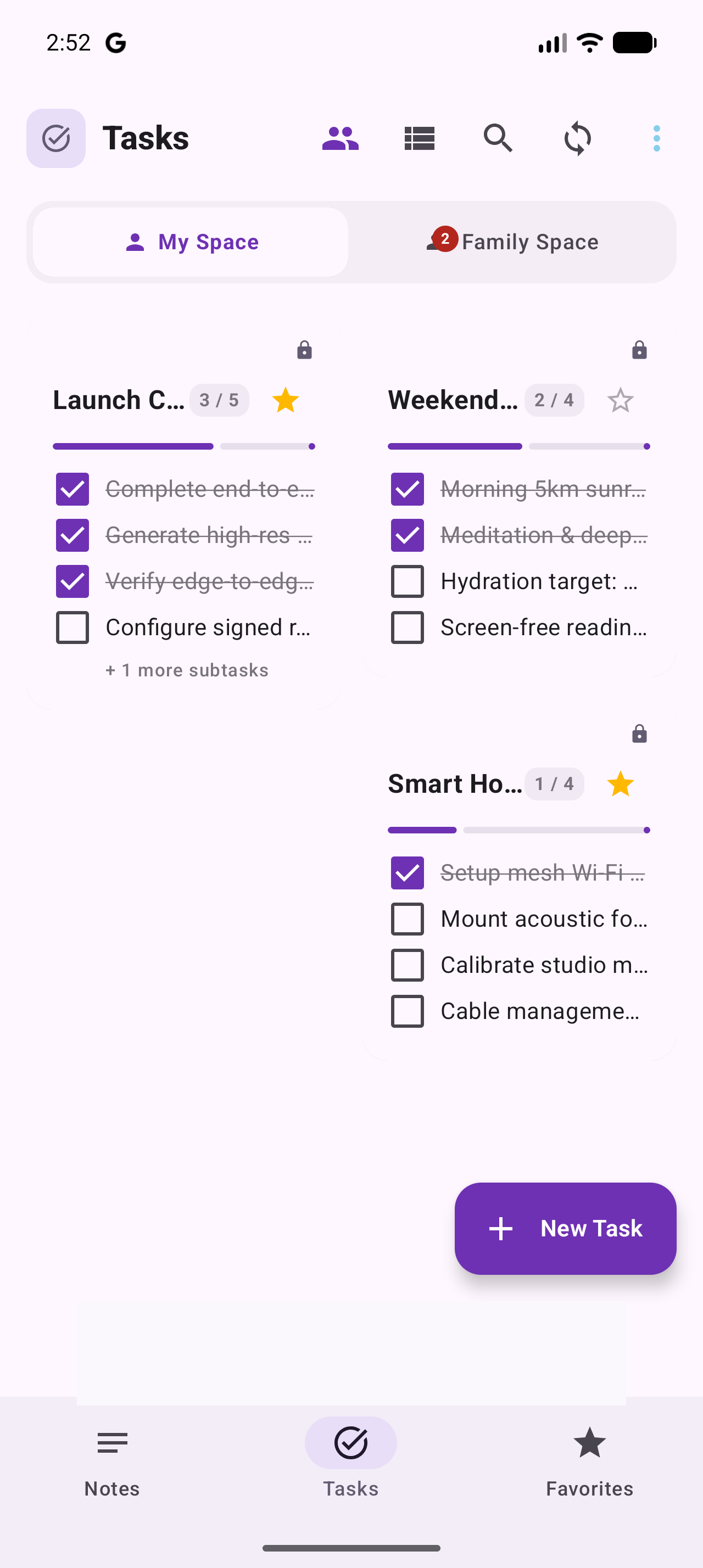 HiNotes Subtasks UI